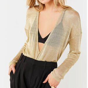 Urban Outfitters metallic surplice top